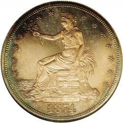1874 T$1 PR64 NGC. The 1874 is rare as a proof (even t