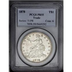 1878 T$1 PR55 PCGS.From The Steve Glenn Collection.