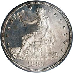 1883 T$1 PR64 PCGS. Always a popular issue, as most of
