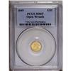Image 3 : 1849 G$1 Open Wreath MS65 PCGS. Large Head, With L. Th