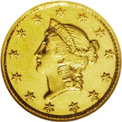 1850-C G$1 MS61 NGC. Variety 3-C.A few scattered hairl