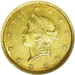 1851-C G$1 MS60 NGC. Variety 6-F. While other diagnost