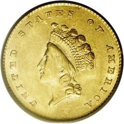 1854 G$1 Type Two MS62 PCGS. Both the gold dollar and