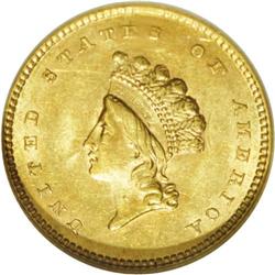 1854 G$1 Type Two MS62 NGC. First year of a three-year