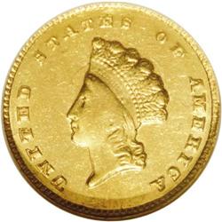 1855-C G$1 AU58 NGC. Variety 9-K. Although only one va