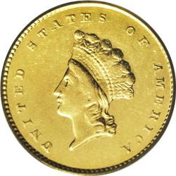 1856-S G$1 Type Two AU55 PCGS. The only Type Two coin