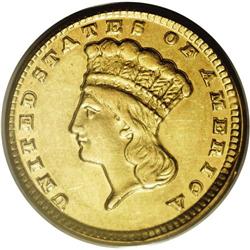 1857-D G$1 AU55 PCGS. Variety 9-L. Only 3,533 pieces w