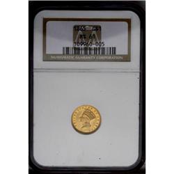1865 G$1 MS61 NGC.From The Steve Glenn Collection.
