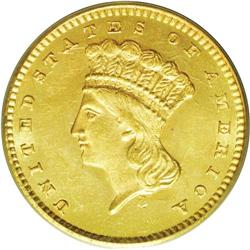 1865 G$1 MS64 PCGS. This is a lovely near-Gem example