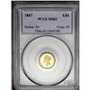 Image 1 : 1867 G$1 MS62 PCGS.From The Steve Glenn Collection.