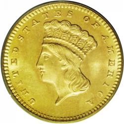 1868 G$1 MS67 PCGS. The 1868 is a much more challengin