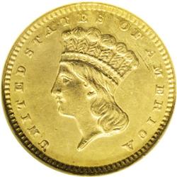 1875 G$1 --Polished--ANACS. Unc. Details, Net AU50. The