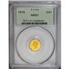 Image 1 : 1876 G$1 MS61 PCGS. A prooflike piece with rich lemon