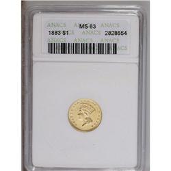 1883 G$1 MS63 ANACS. This is a remarkably affordable c