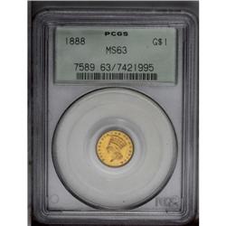 1888 G$1 MS63 PCGS. This bright example is highly lust