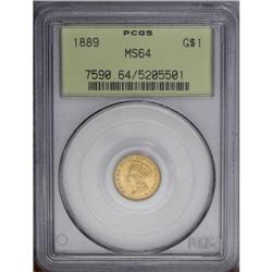 1889 G$1 MS64 PCGS. A magnificently struck older holde