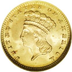 1889 G$1 MS66 NGC. A popular date in the gold dollar s