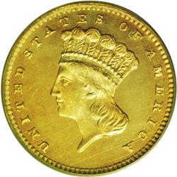 1879 G$1 PR64 PCGS. Every design detail of this glitte