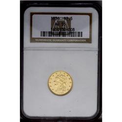 1836 $2 1/2 AU55 NGC.From The Steve Glenn Collection.