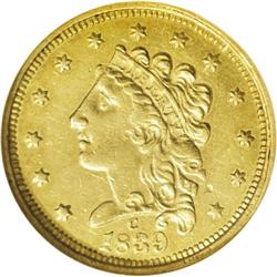 1839-C $2 1/2 AU55 NGC. Recut 39. Variety 3-C, McClosk