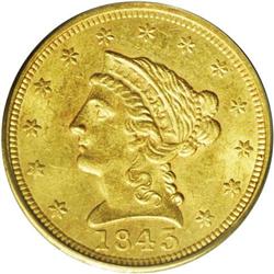 1843 $2 1/2 MS62 PCGS. While a substantial number of 1