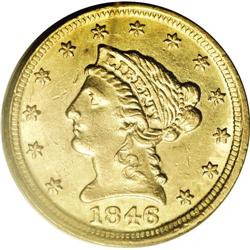 1846-D $2 1/2 AU58 PCGS. While the 1846-D has a mintag