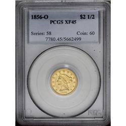 1856-O $2 1/2 XF45 PCGS. Luster is substantial for the