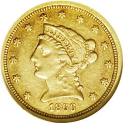 1866 $2 1/2 XF45 NGC. This extremely scarce post Civil