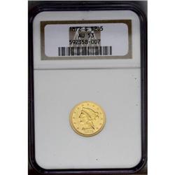 1872-S $2 1/2 AU53 NGC. A partly lustrous representati
