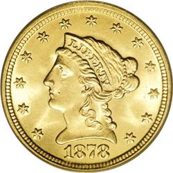 1878 $2 1/2 MS65 PCGS. The 1878 is one of the most com