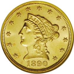 1890 $2 1/2 MS66 NGC. Both sides of this radiant, semi