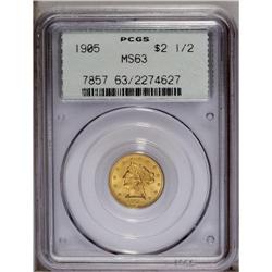 1905 $2 1/2 MS63 PCGS. Both sides display a bold strik