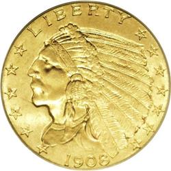 1908 $2 1/2 MS67 PCGS. After Augustus Saint-Gaudens pa