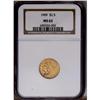 Image 1 : 1909 $2 1/2 MS62 NGC. A lustrous coin with a slightly
