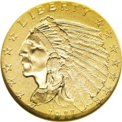 1911-D $2 1/2 AU55 ANACS. A boldly struck example with