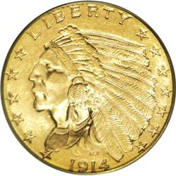 1914 $2 1/2 MS63 PCGS. By far the lowest mintage among No lot. [BR][BR]Important notice: