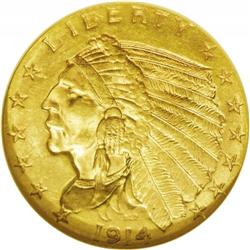 1914 $2 1/2 MS63 NGC. Fairly lustrous surfaces with pl