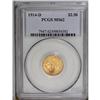 Image 1 : 1914-D $2 1/2 MS62 PCGS. Lustrous apricot-gold surface