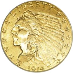 1914-D $2 1/2 MS64 PCGS. The exceptional eye appeal is