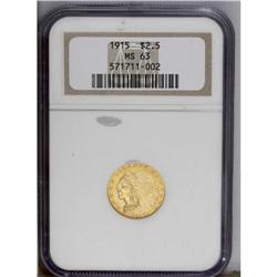 1915 $2 1/2 MS63 NGC. Sharply struck on the design ele No lot. [BR][BR]Important notice: