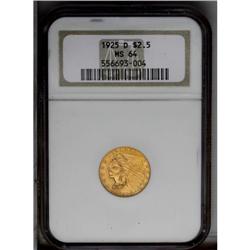 1925-D $2 1/2 MS64 NGC. Well defined with superior min
