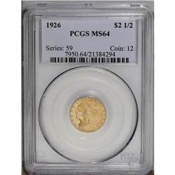1926 $2 1/2 MS64 PCGS. Stunningly presented with only