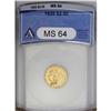 Image 1 : 1926 $2 1/2 MS64 ANACS. Yellow-gold colored with satin