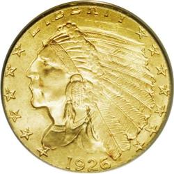 1926 $2 1/2 MS65 PCGS. The satiny luster is unbroken o