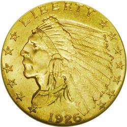 1926 $2 1/2 MS65 NGC. An instantly appealing yellow-go