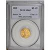 1929 $2 1/2 MS63 PCGS. Lustrous yellow-gold surfaces a No lot. [BR][BR]Important notice: