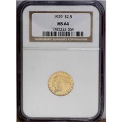 1929 $2 1/2 MS64 NGC. An exquisite example of this Ind