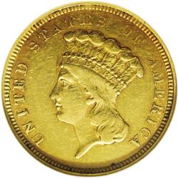 1854-O $3 XF45 NGC. The only readily collectible first