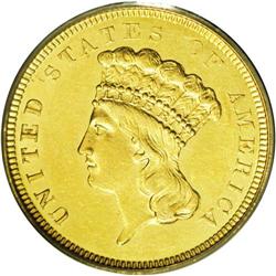 1854-O $3 MS61 PCGS. This issue has the dual distincti