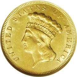 1874 $3 MS63 NGC. Average or better sharpness for this